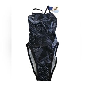Black and Gray Geometric Swimsuit Competiton Swim Size 26